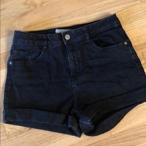 Zara black denim shorts